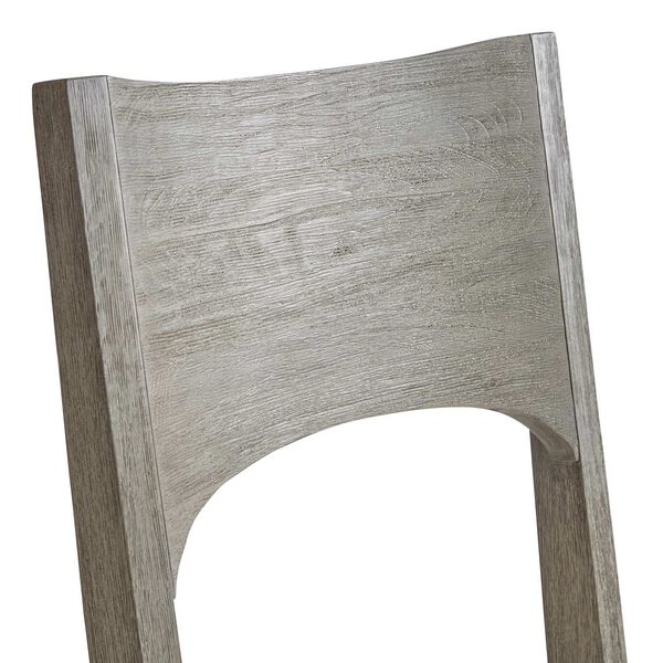 Calais Weathered Teak and White Outdoor Side Chair, image 5