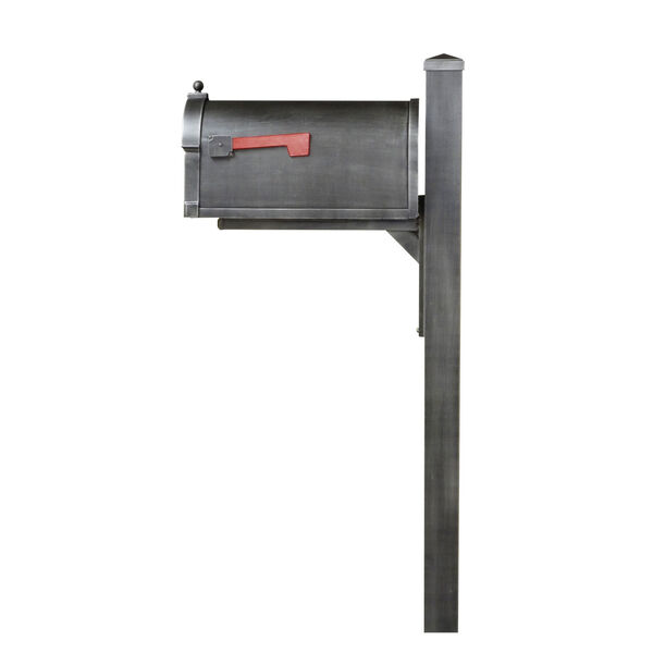 Berkshire Curbside Swedish Silver Mailbox with Locking Insert and Wellington Mailbox Post, image 4