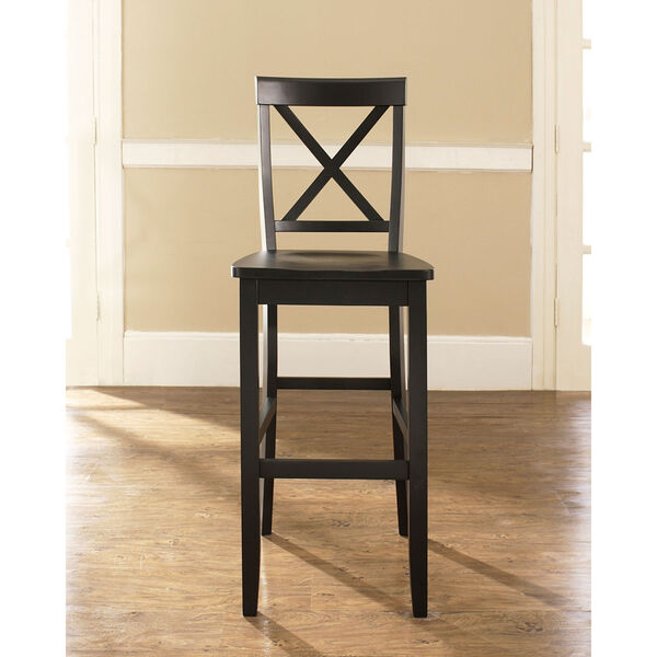 X-Back Bar Stool in Black Finish with 30 Inch Seat Height- Set of Two, image 5