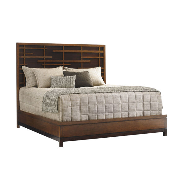 Island Fusion Brown Shanghai Queen Panel Bed, image 1