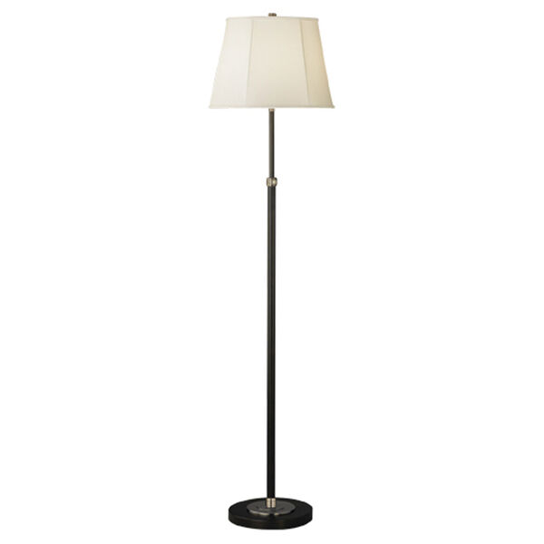 Bruno Lead One-Light Floor Lamp with Ivory Shade, image 1