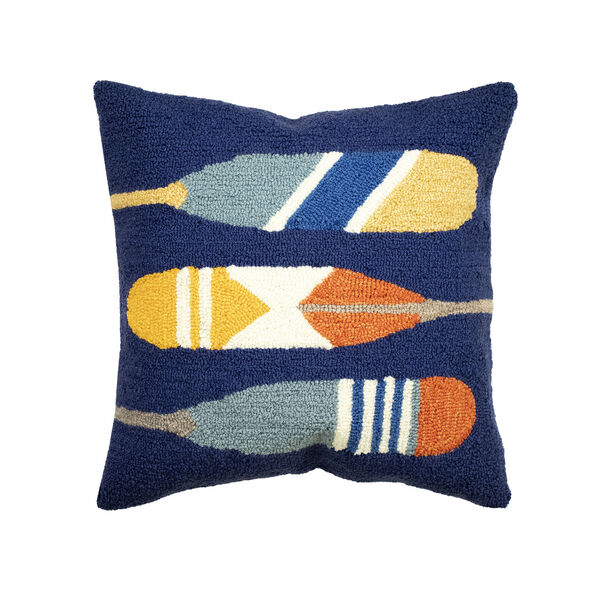 Frontporch Paddle Navy Outdoor Pillow, image 1