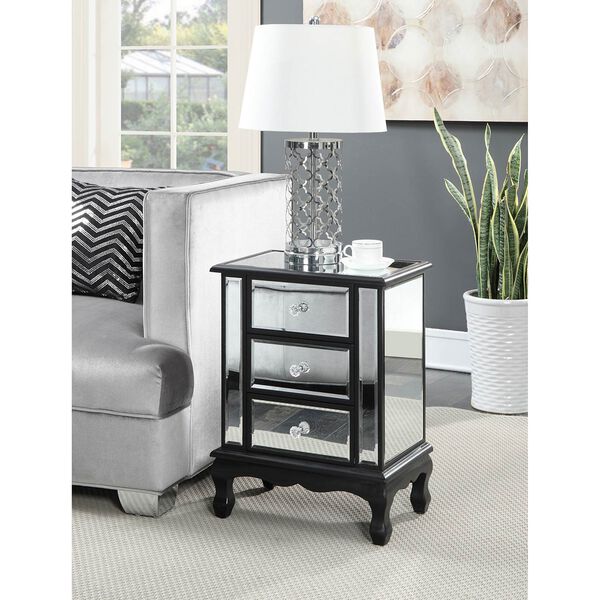 Gold Coast Vineyard 3 Drawer Mirrored End Table, image 3