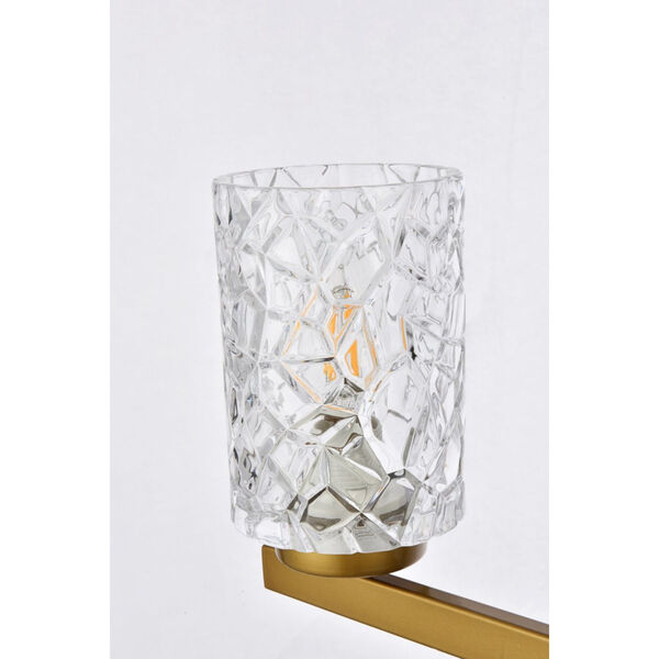 Cassie Brass and Clear Shade Three-Light Bath Vanity, image 6