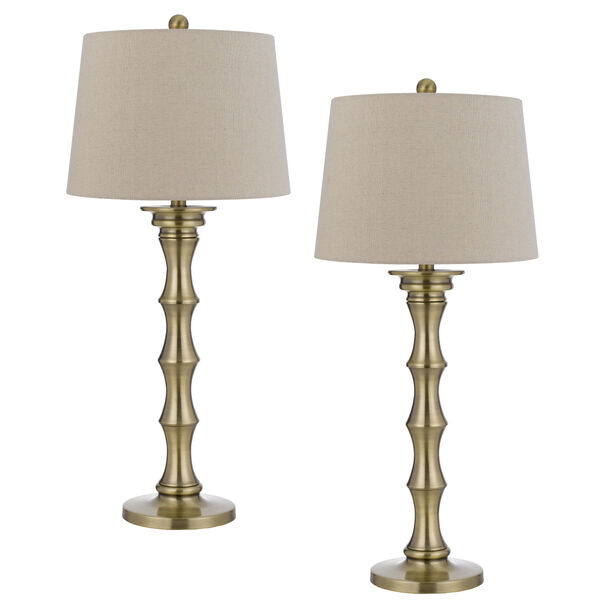 Rockland Antique Brass Two-Light Metal Table Lamp, Set of 2, image 1