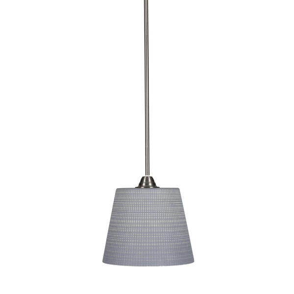 Paramount Brushed Nickel One-Light 10-Inch Pendant with Gray Matrix Glass, image 1