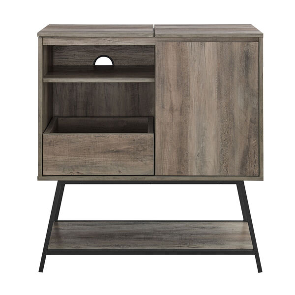 Bonnie Gray and Black Record Player Accent Cabinet, image 1