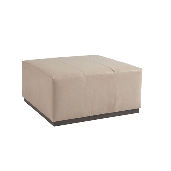 Upholstery Beige Clayton Leather Cocktail Ottoman, image 1