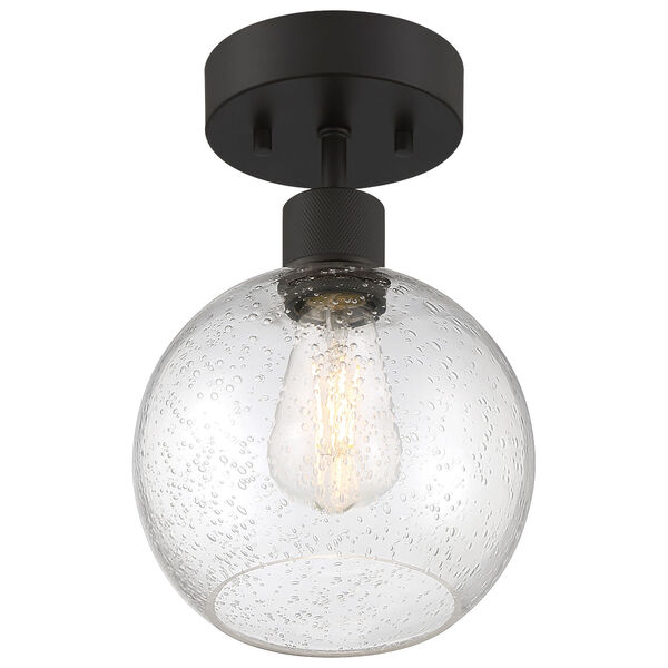 Port Nine Black One-Light LED Semi-Flush with Clear Glass, image 3