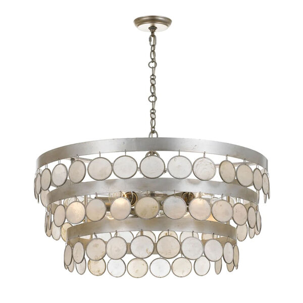 Coco 22-Inch Antique Silver Six-Light Chandelier, image 3