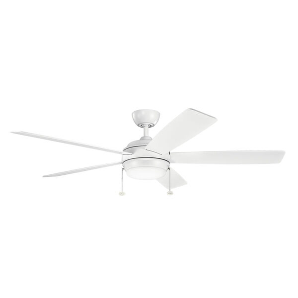 Starkk Matte White 60-Inch LED Ceiling Fan with Light Kit, image 1