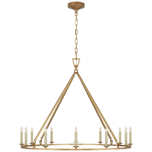 Darlana Extra Large Single Ring Chandelier in Antique-Burnished Brass by Chapman  and  Myers, image 1