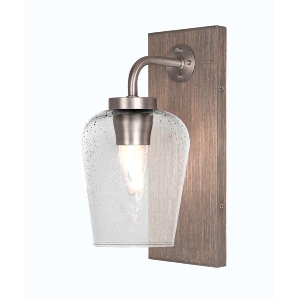 Oxbridge Graphite One-Light Wall Sconce with Clear Bubble Glass, image 1