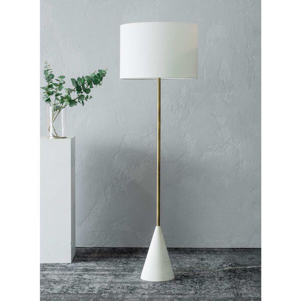 Lacuna Antique Brushed Brass One-Light Floor Lamp, image 2