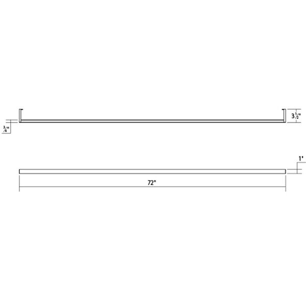 Thin-Line Bright Satin Aluminum LED 72-Inch Wall Bar, image 2