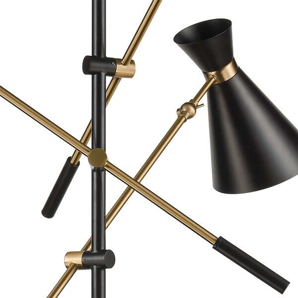 Chiron Black with Aged Brass Three-Light LED Floor Lamp, image 4