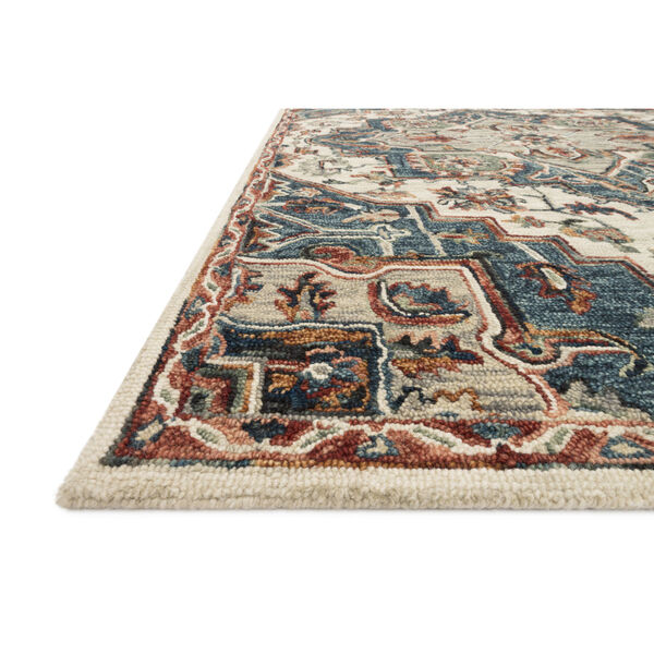 Victoria Blue with Red Rectangle: 7 Ft. 9 In. x 9 Ft. 9 In. Rug, image 2