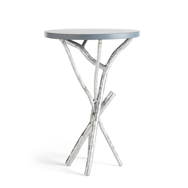 Brindille Silver Accent Table with Grey Maple Wood Top, image 2