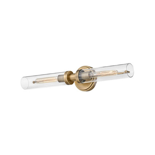 Vaughn Heritage Brass Two-Light Bath Bar With Clear Glass, image 6