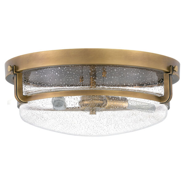 Outpost Weathered Brass Three-Light Flush Mount, image 3