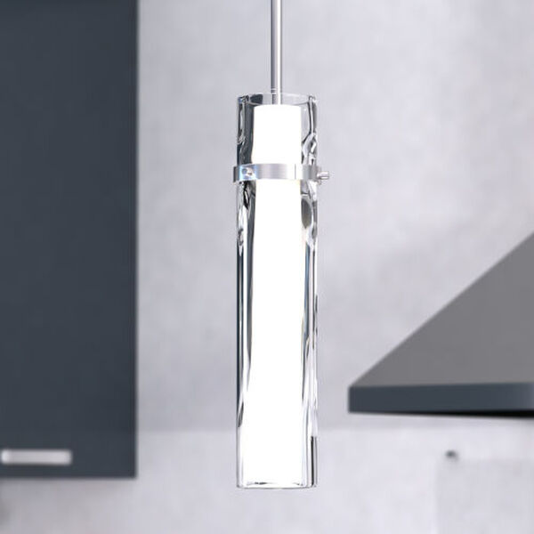 Vilo Satin Nickel One-Light Mini Pendant with Outer Water Glass, image 4