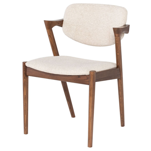 Kalli Walnut and Shell White Dining Chair, image 1