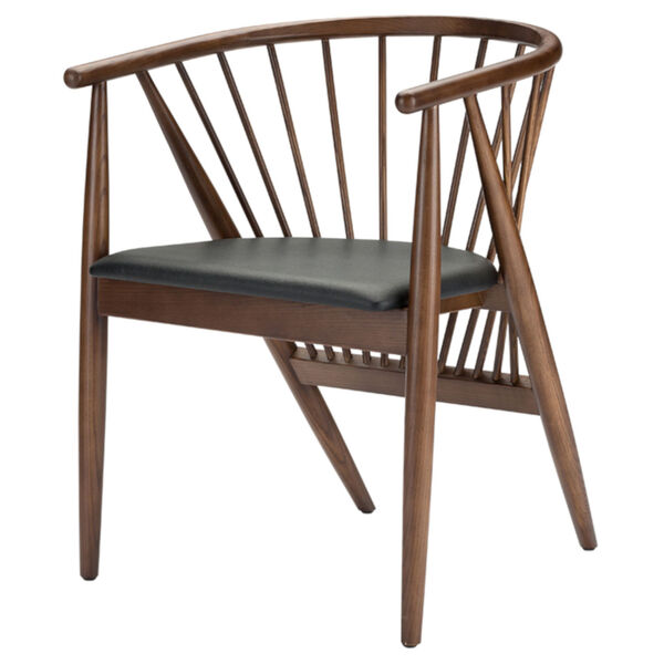 Danson Walnut and Black Dining Chair, image 1