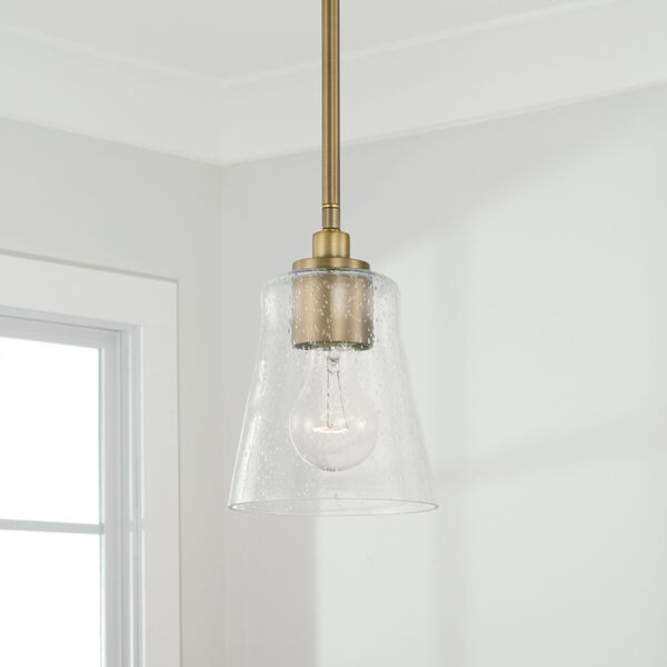 HomePlace Baker One-Light Mi Pendant with Clear Seeded Glass, image 3