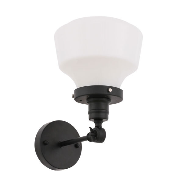 Lyle Black Eight-Inch One-Light Wall Sconce with Frosted White Glass, image 5