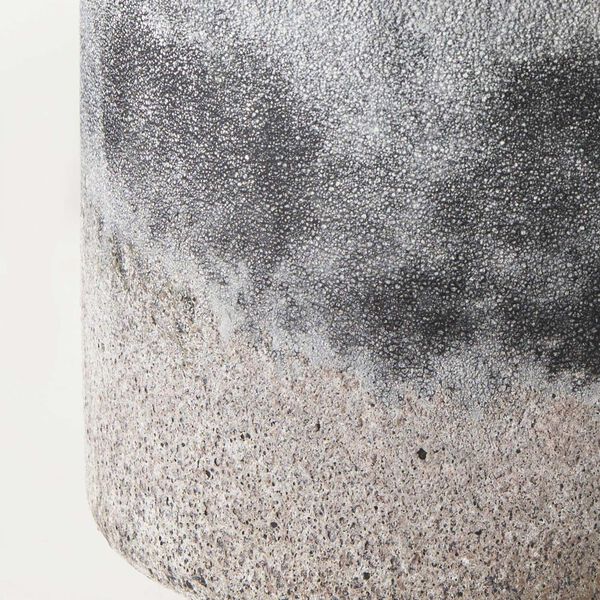 Squally Black and Brown Ceramic Ombre Textured Small Vase, image 5