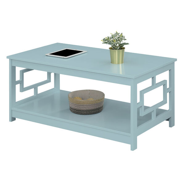 Town Square Sea Foam Coffee Table with Shelf, image 2