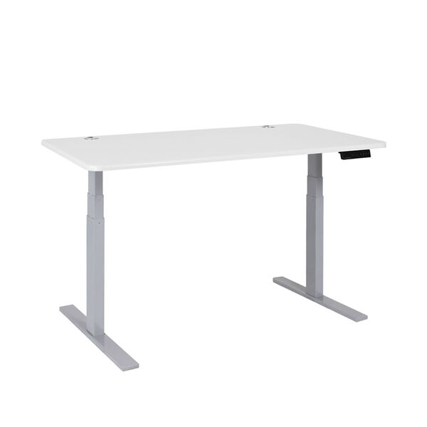 Autonomous Gray Frame White Classic Top Premium Adjustable Height Standing Desk, image 1