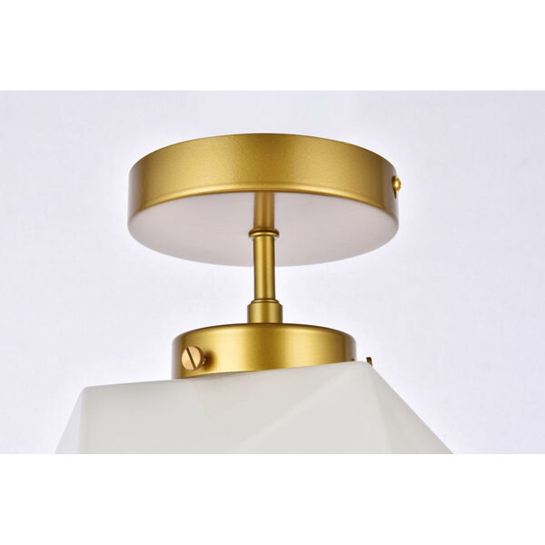 Lawrence Brass and White One-Light Semi-Flush Mount, image 6