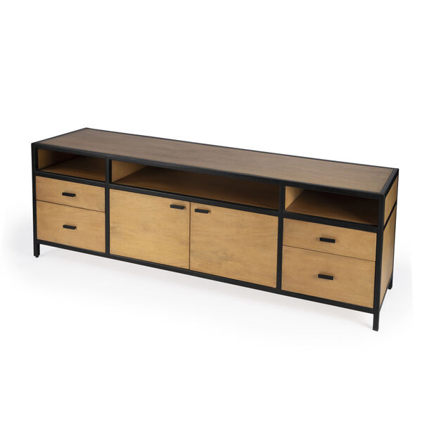 Hans Natural and Black TV Stand, image 1