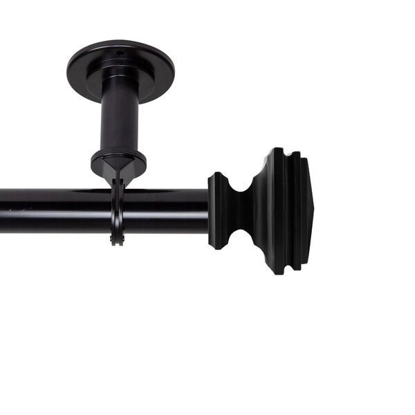 Bedpost Black 66-120 Inches Ceiling Curtain Rod, image 1