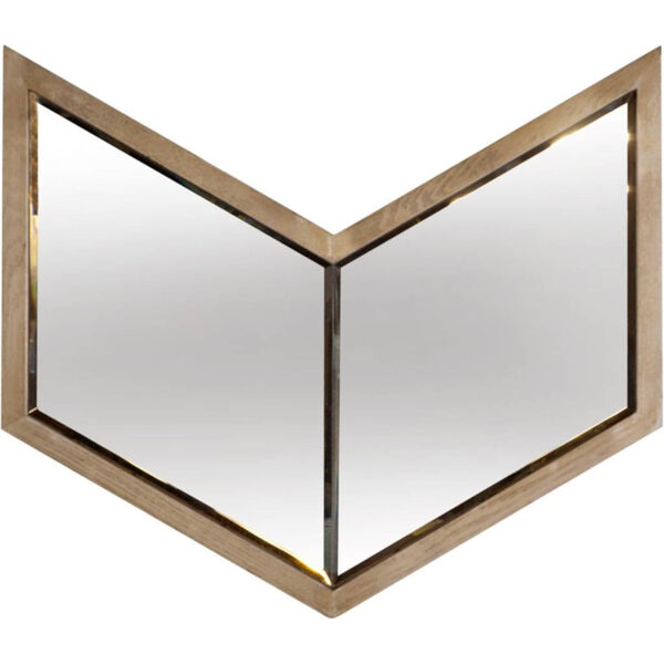 Chevren Brown 23 X 26 In. Wood Frame Wall Mirror, image 1