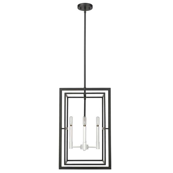 Milbank Black with White Candle Sleeves  Four-Light Pendant, image 1