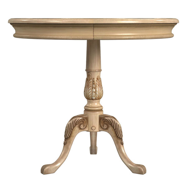 Carissa Antique Beige Round Pedestal Table, image 2