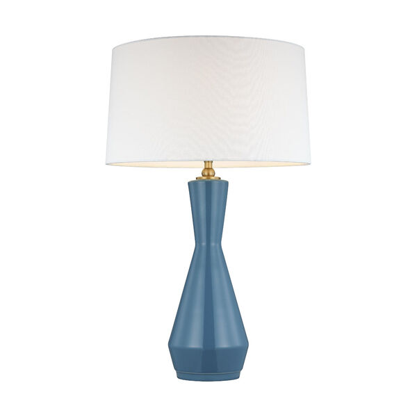 Jens Lucent Aqua and White One-Light Table Lamp, image 4