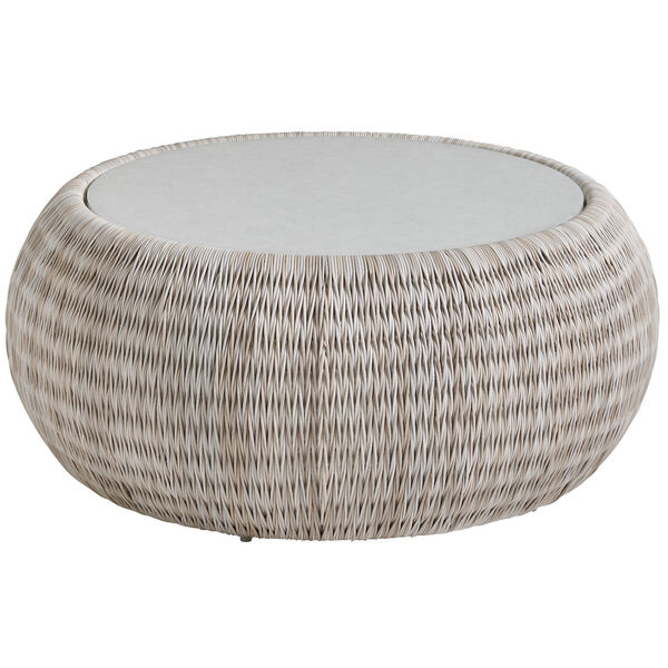 Seabrook Ivory, Taupe, and Gray Round Cocktail Table, image 1