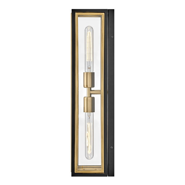 Shaw Black and Heritage Brass Two-Light Wall Sconce, image 4