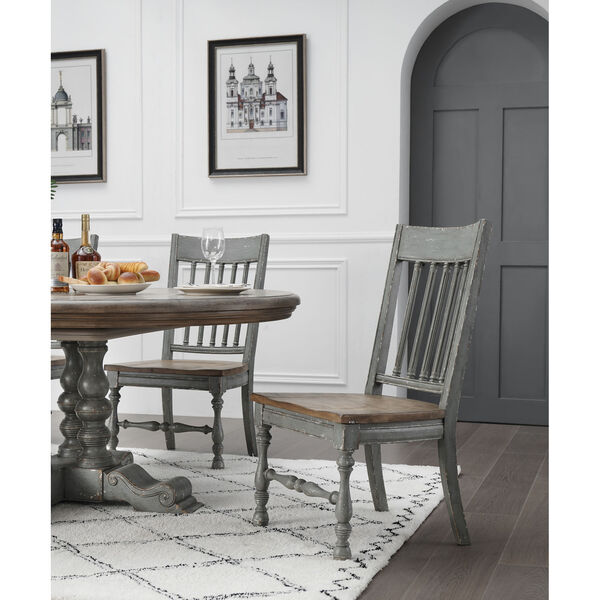 Weston Blue Gray and Cream Dining Chair, Set of 2, image 4