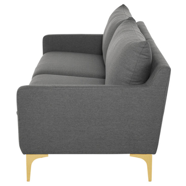 Anders Slate Gray and Gold Sofa, image 3
