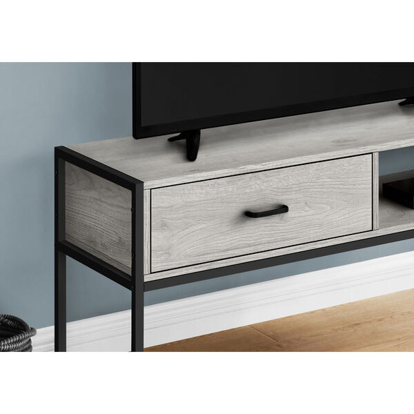 Gray and Black TV Stand with Drawer, image 3