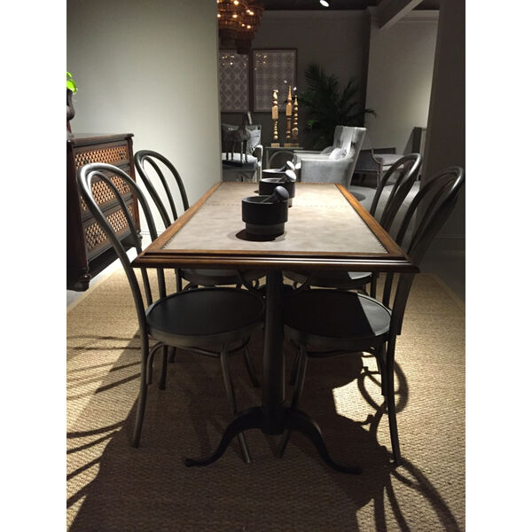 Curated Gray Wood and Metal Bistro Table for Four, image 3