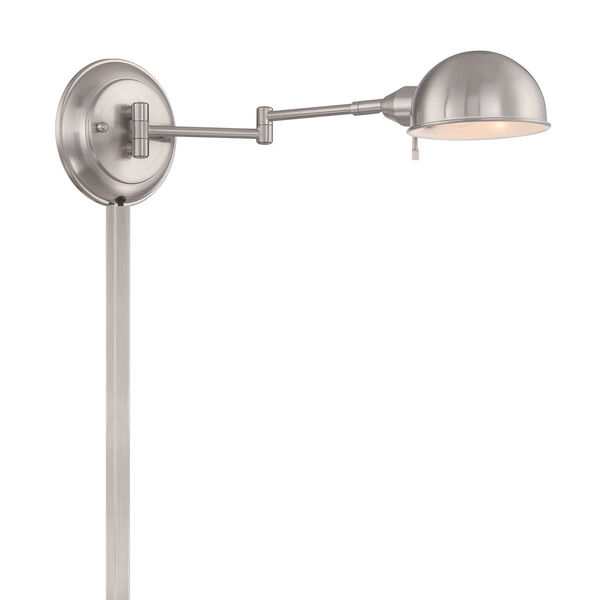 Rizzo Polished Steel One-Light Swing-Arm Wall Lamp, image 2