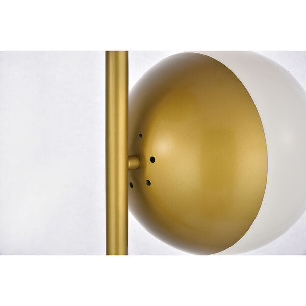 Eclipse Brass and Frosted White Two-Light Floor Lamp, image 5