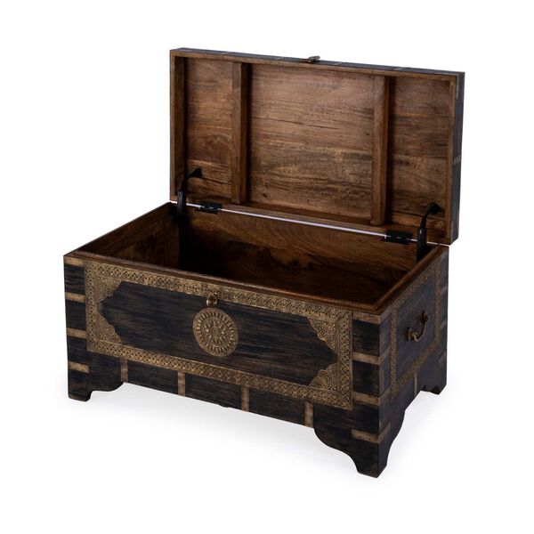 Nador Brass Inlay Storage Trunk Coffee Table, image 3