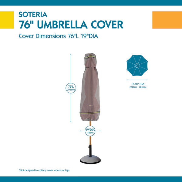 Soteria Grey RainProof 76 In. Patio Umbrella Cover with Integrated Installation Pole, image 3