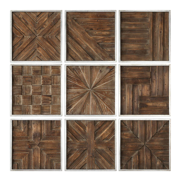 Bryndle Rustic Wooden Squares, Set of Nine, image 1